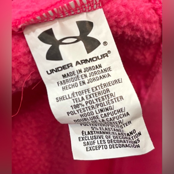 Under Armour Women’s Fuchsia Hoodie Size Large Semi Fitted Pullover - Picture 7 of 10